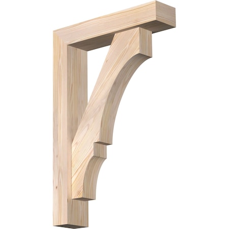 Ekena Millwork Balboa Block Smooth Bracket w/ Offset Brace, Douglas Fir, 5 1/2"W x 24"D x 36"H BKT0604X24X36BOA05SDF